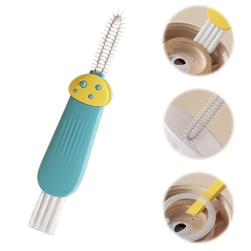 3 in 1 Cup Lid Cleaning Brush, 2024 Multifunctional Crevice Portable Cup Lid Cleaning Brush for Bottle Gap Tight Spaces Cup (A-Blue)