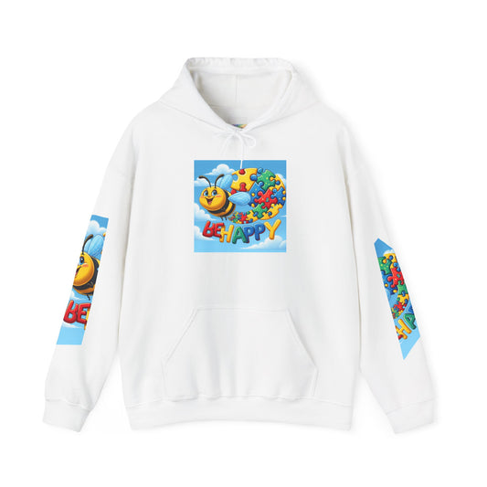 Bee Happy Autism Graphic Hoodie – Unisex Heavy Blend™