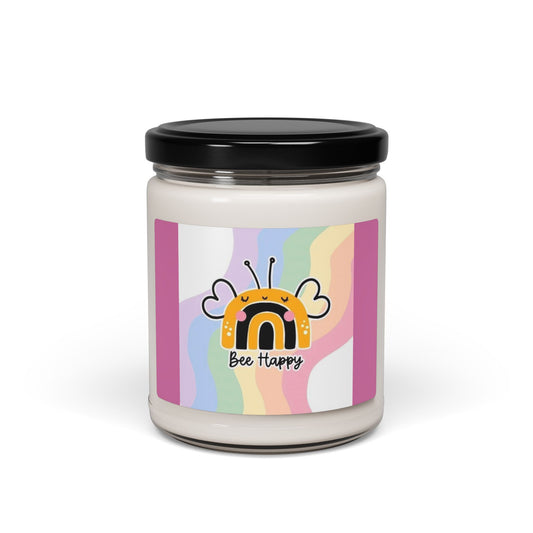 We Bee Happy Scented Soy Candle - 9oz Rainbow Candle for Positive Vibes