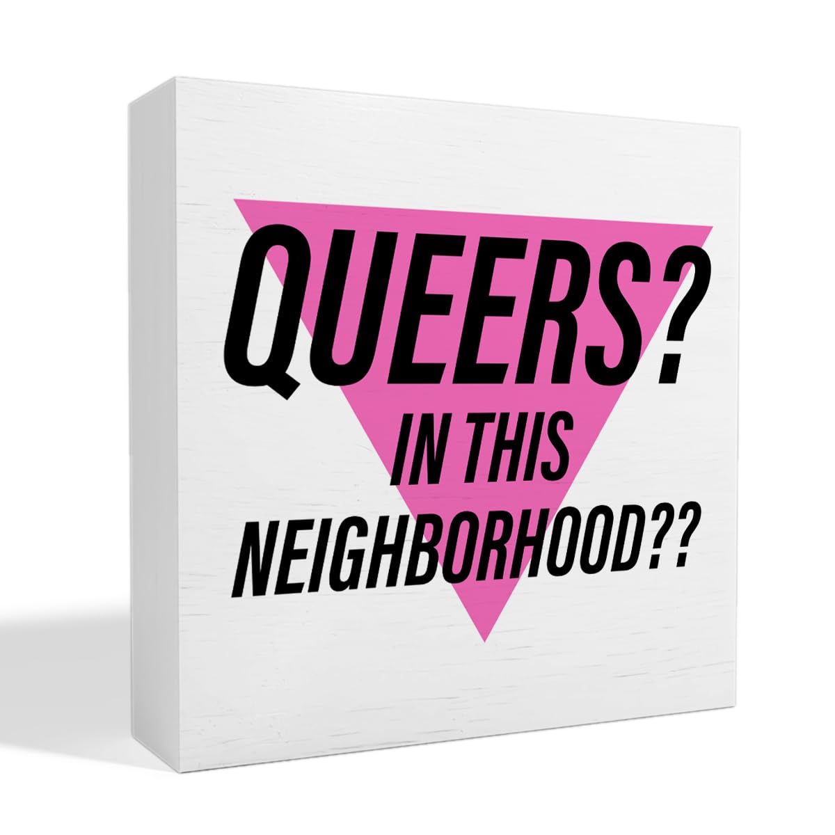 LGBT Decor Wooden Box Sign, LGBT Rainbow Pride Desk Decor for Room Home Office, LGBTQ Lesbian Gay Queer Decoration LGBT Pride Month Gifts for Men Women, The Gay Agenda