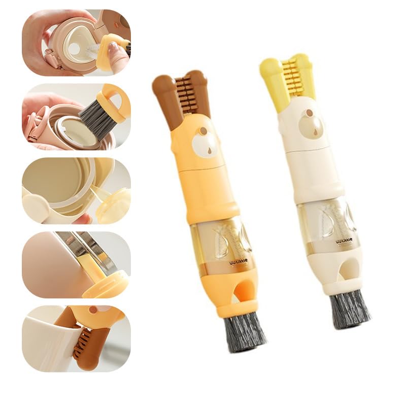 3 in 1 Cup Lid Cleaning Brush, 2024 Multifunctional Crevice Portable Cup Lid Cleaning Brush for Bottle Gap Tight Spaces Cup (A-Blue)
