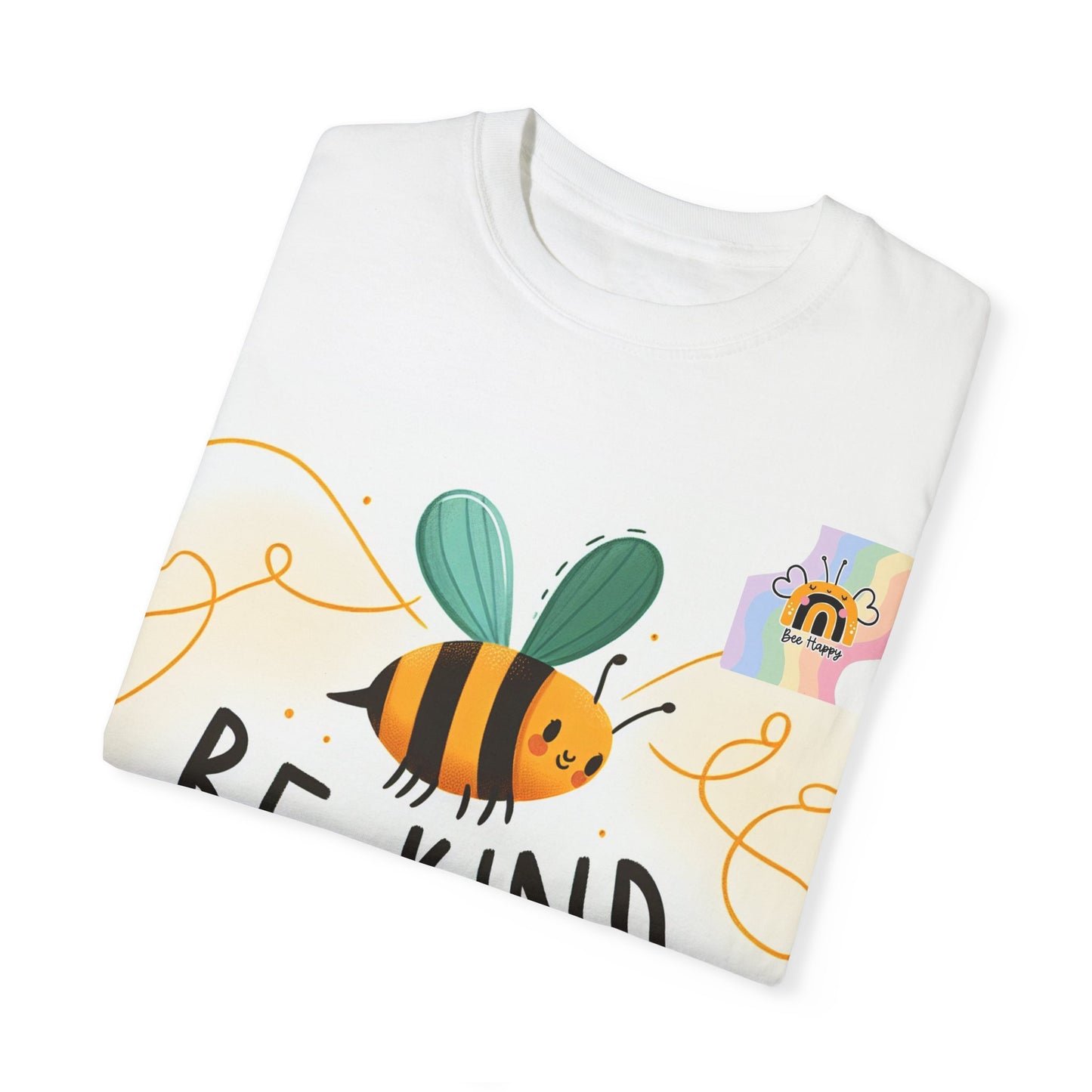 Be Kind Unisex Garment-Dyed T-shirt - Positive Vibes & Floral Design