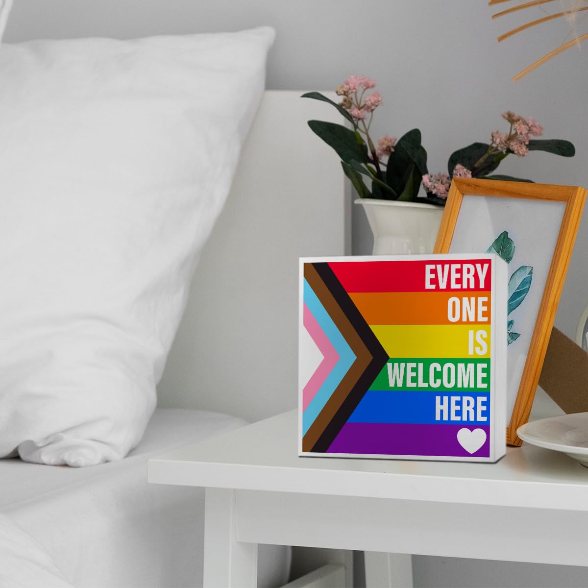 LGBT Decor Wooden Box Sign, LGBT Rainbow Pride Desk Decor for Room Home Office, LGBTQ Lesbian Gay Queer Decoration LGBT Pride Month Gifts for Men Women, The Gay Agenda