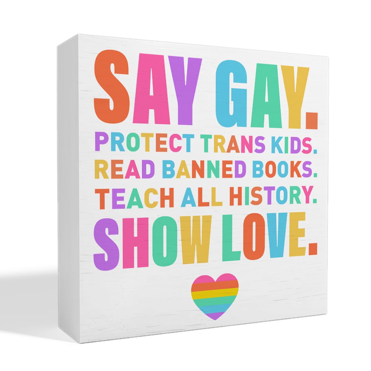 LGBT Decor Wooden Box Sign, LGBT Rainbow Pride Desk Decor for Room Home Office, LGBTQ Lesbian Gay Queer Decoration LGBT Pride Month Gifts for Men Women, The Gay Agenda