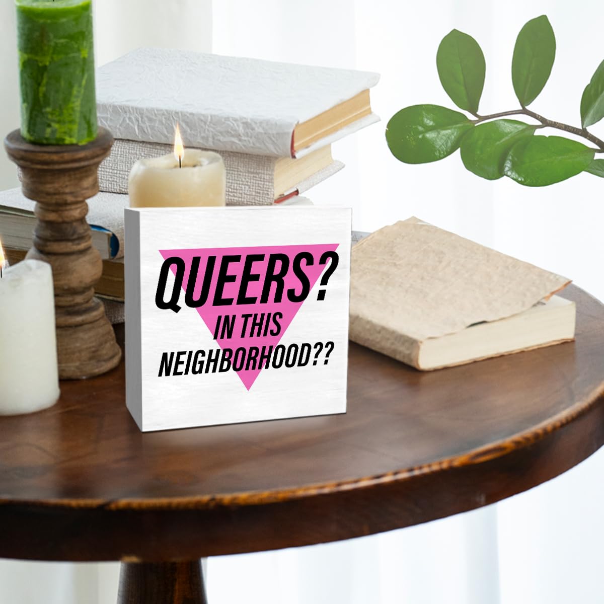 LGBT Decor Wooden Box Sign, LGBT Rainbow Pride Desk Decor for Room Home Office, LGBTQ Lesbian Gay Queer Decoration LGBT Pride Month Gifts for Men Women, The Gay Agenda