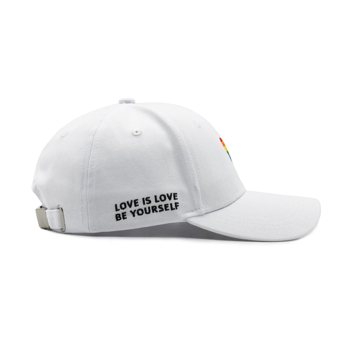 LGBT Pride Baseball Hat, Embroidered Rainbow Heart Hat, Adjustable Gay Lesbian Love Cap for Men Women
