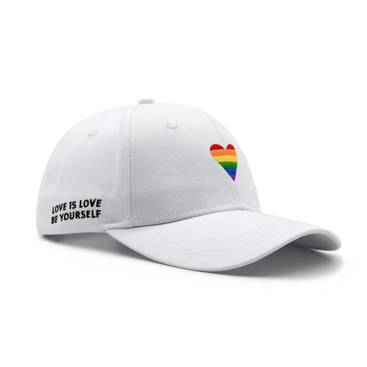 LGBT Pride Baseball Hat, Embroidered Rainbow Heart Hat, Adjustable Gay Lesbian Love Cap for Men Women