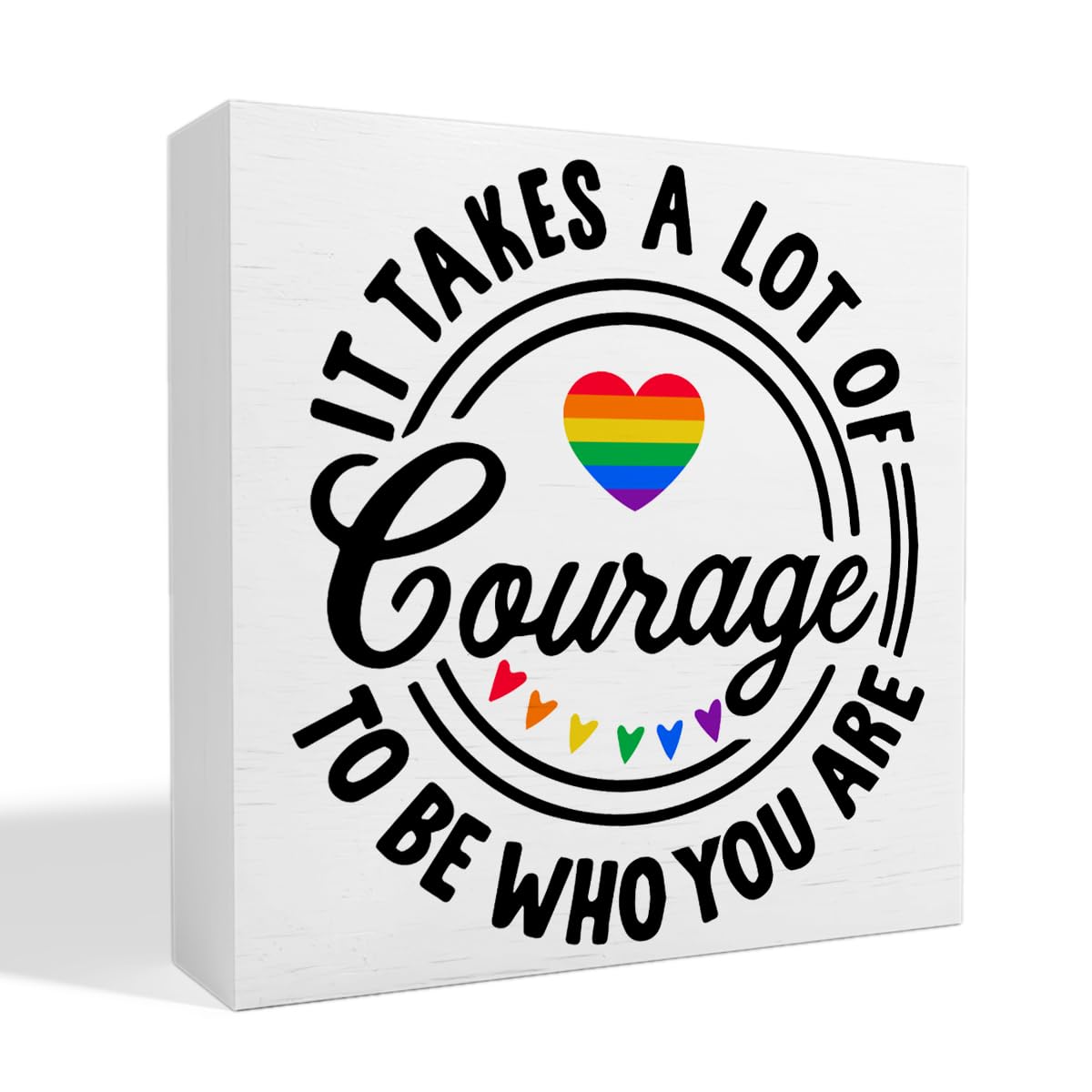 LGBT Decor Wooden Box Sign, LGBT Rainbow Pride Desk Decor for Room Home Office, LGBTQ Lesbian Gay Queer Decoration LGBT Pride Month Gifts for Men Women, The Gay Agenda