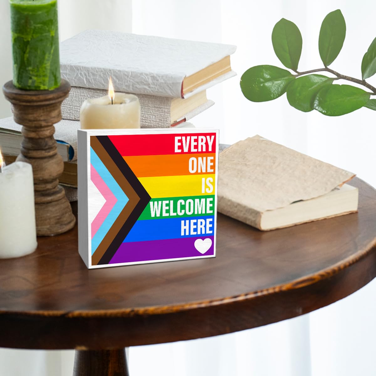 LGBT Decor Wooden Box Sign, LGBT Rainbow Pride Desk Decor for Room Home Office, LGBTQ Lesbian Gay Queer Decoration LGBT Pride Month Gifts for Men Women, The Gay Agenda