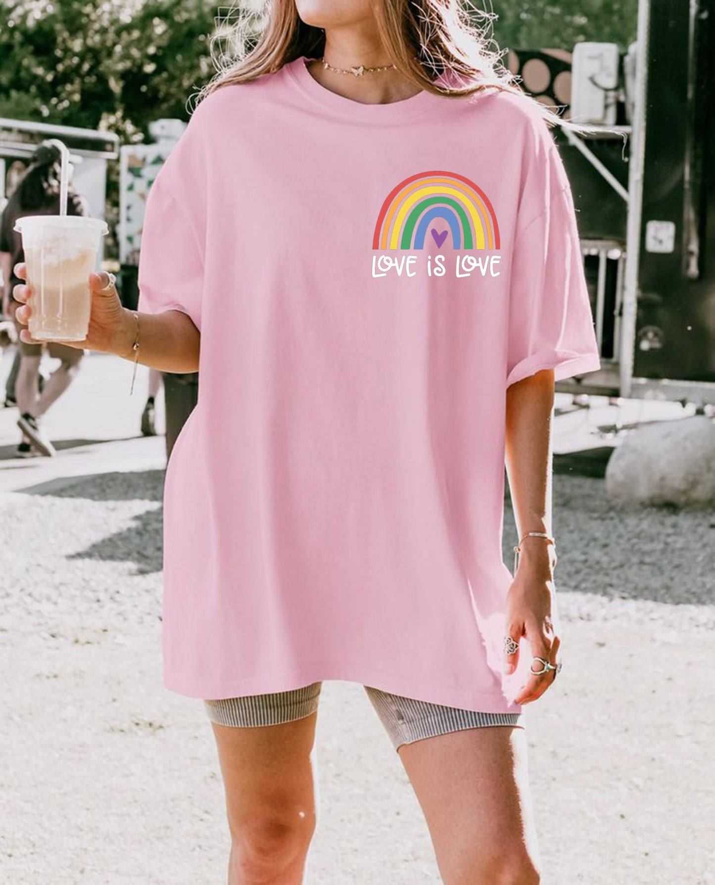 BOMYTAO Pride Rainbow Shirt for Women Love is Love and in My Pride Era Letter Print T-Shirt LGBT Equality Casual Tee