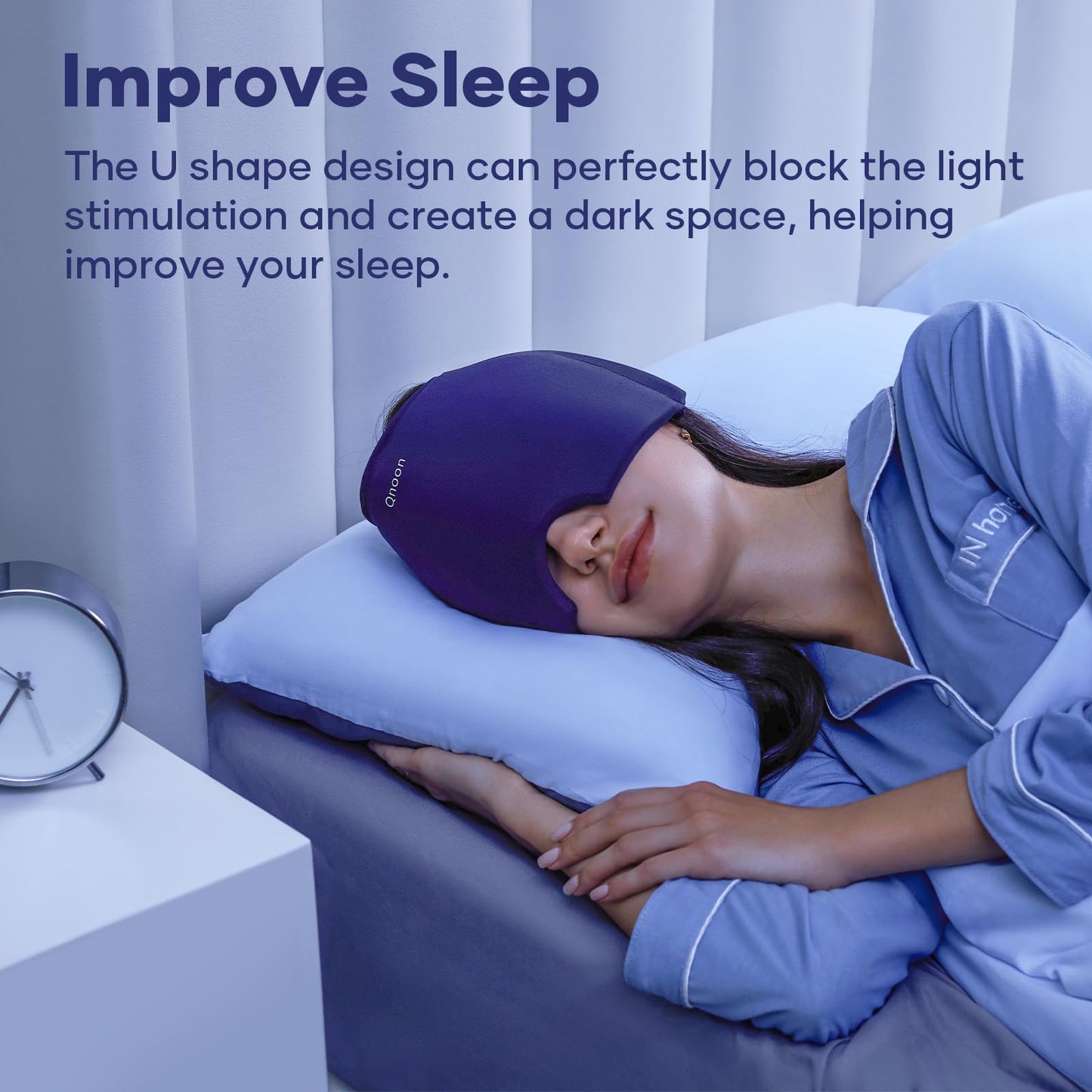 Migraine Relief Cap, Headache Relieve Cap Mask Products, Cooling Odorless Gel Ice Head Wrap for Tension, Stress,Hangover & Puffy Eyes