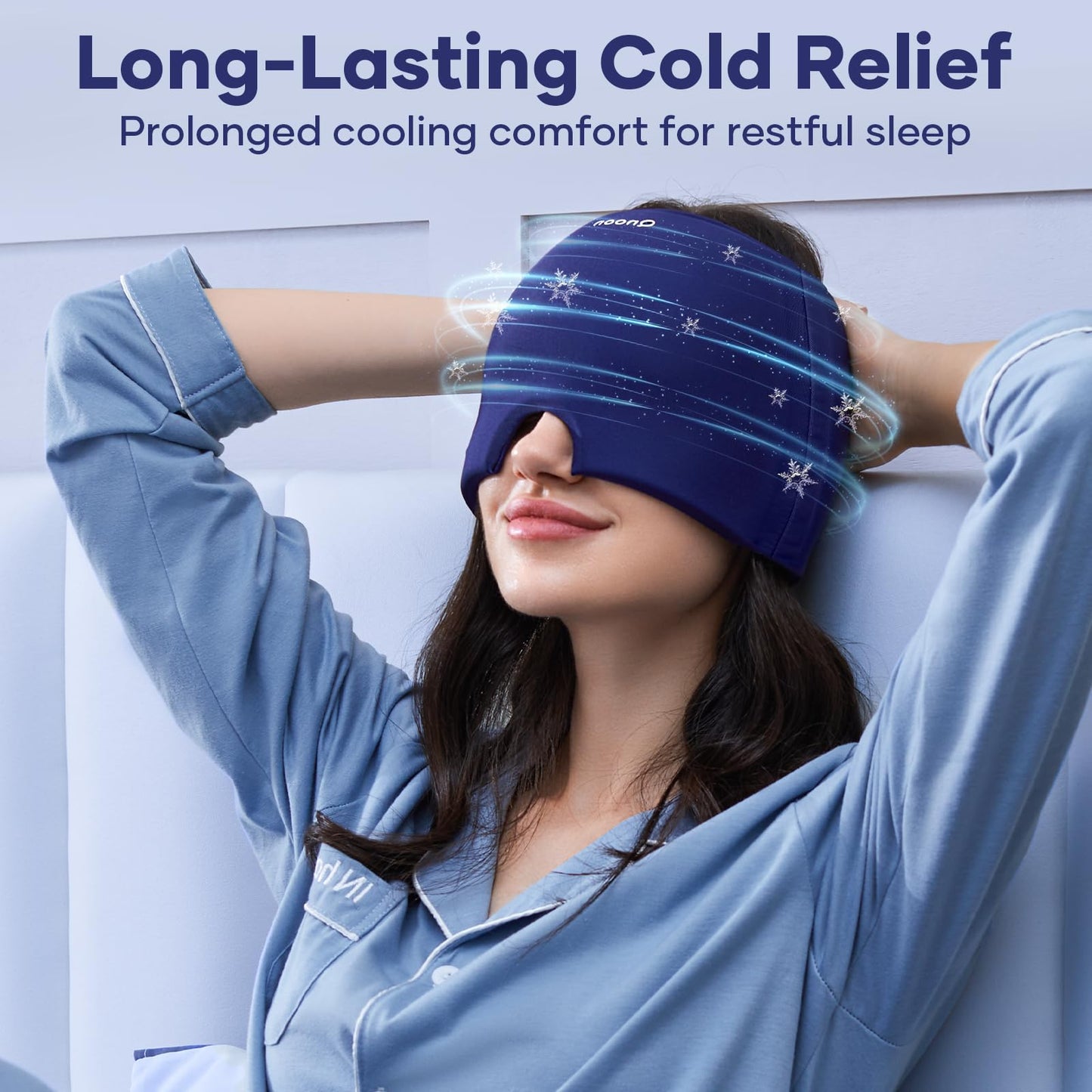 Migraine Relief Cap, Headache Relieve Cap Mask Products, Cooling Odorless Gel Ice Head Wrap for Tension, Stress,Hangover & Puffy Eyes