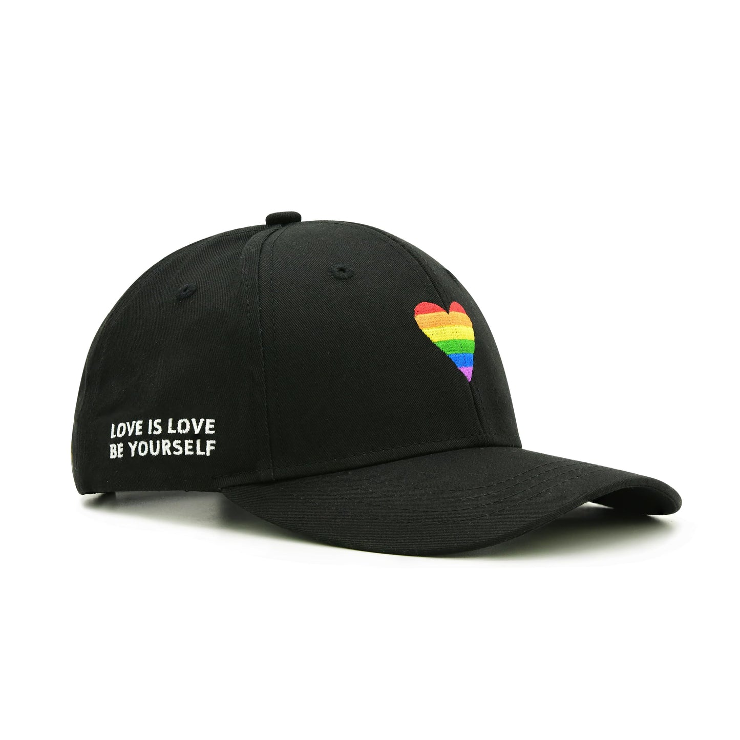 LGBT Pride Baseball Hat, Embroidered Rainbow Heart Hat, Adjustable Gay Lesbian Love Cap for Men Women