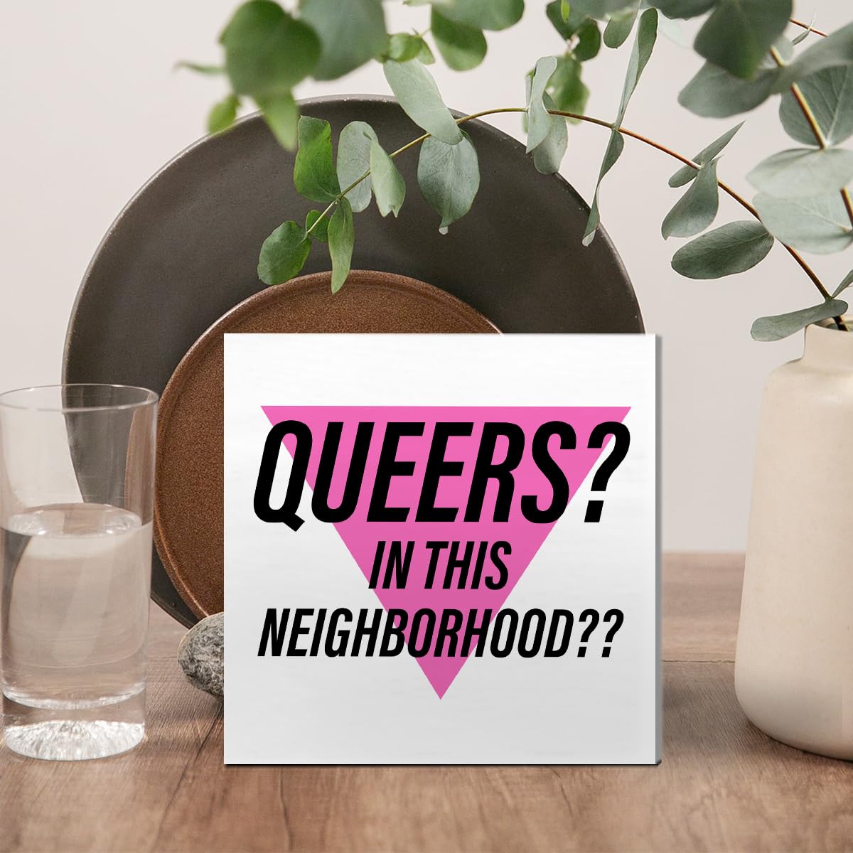 LGBT Decor Wooden Box Sign, LGBT Rainbow Pride Desk Decor for Room Home Office, LGBTQ Lesbian Gay Queer Decoration LGBT Pride Month Gifts for Men Women, The Gay Agenda