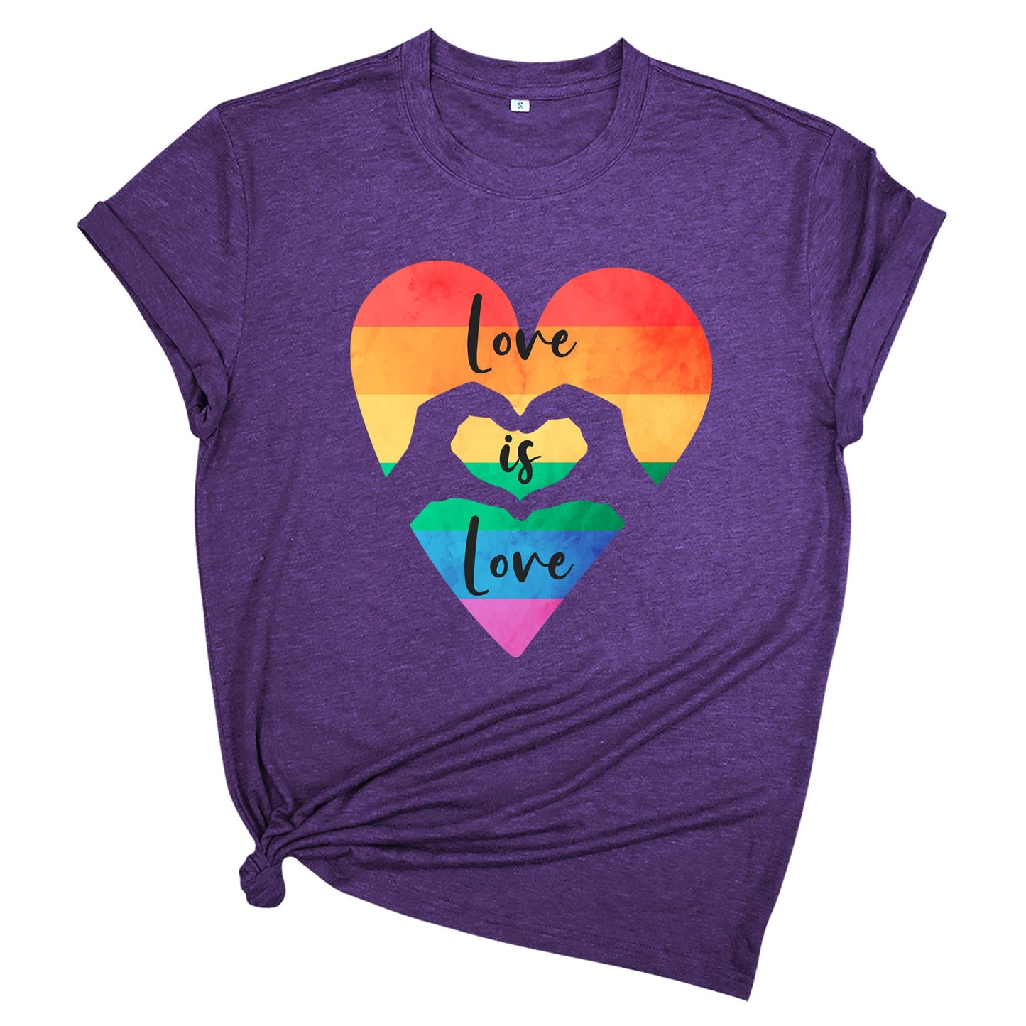 Pride Shirts for Women:Rainbow Heart LGBTQ Support Crew Neck Short Sleeve Pride Ally Higher Quality T-Shirt
