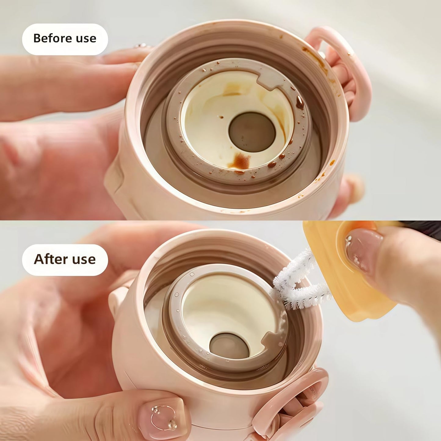 3 in 1 Cup Lid Cleaning Brush, 2024 Multifunctional Crevice Portable Cup Lid Cleaning Brush for Bottle Gap Tight Spaces Cup (A-Blue)
