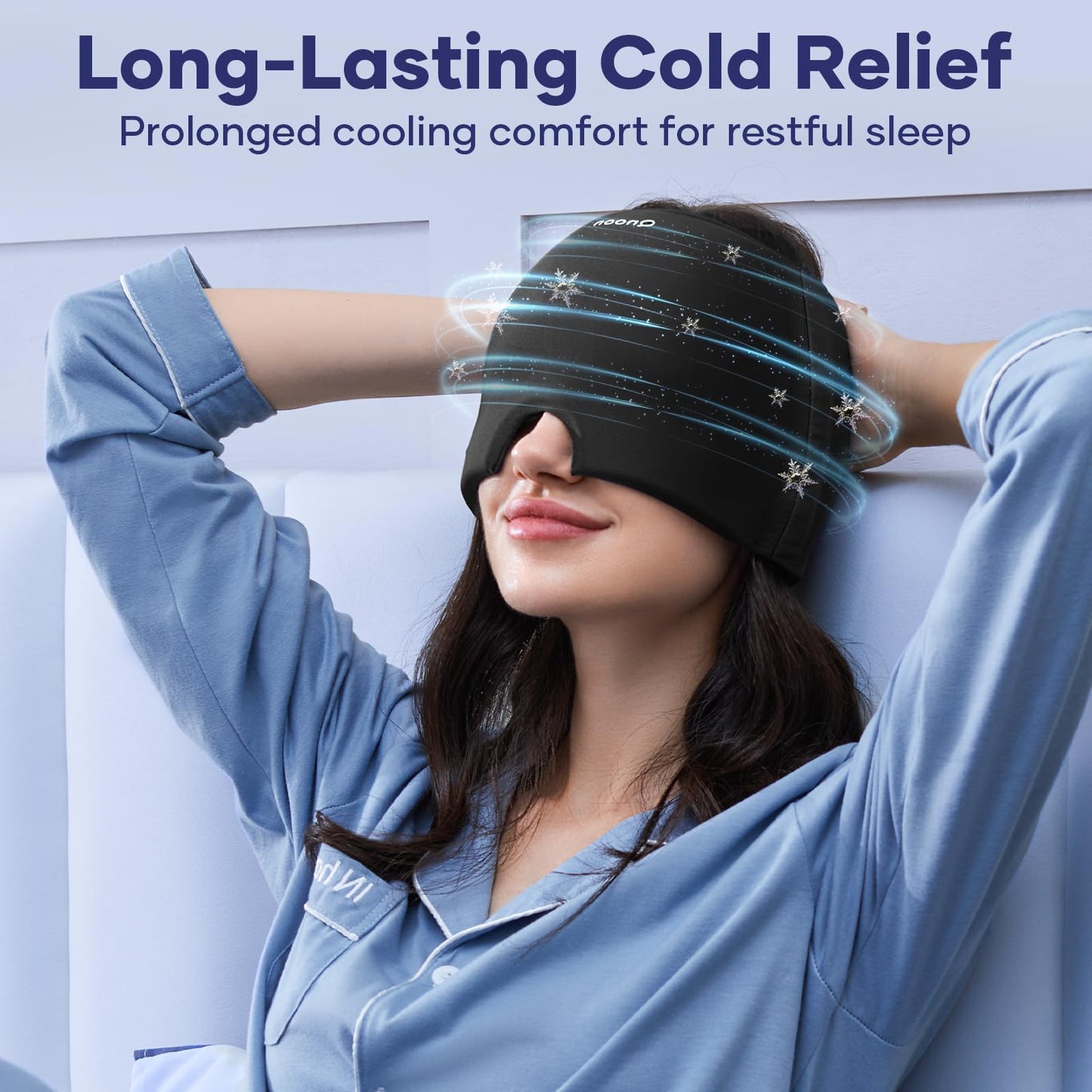 Migraine Relief Cap, Headache Relieve Cap Mask Products, Cooling Odorless Gel Ice Head Wrap for Tension, Stress,Hangover & Puffy Eyes