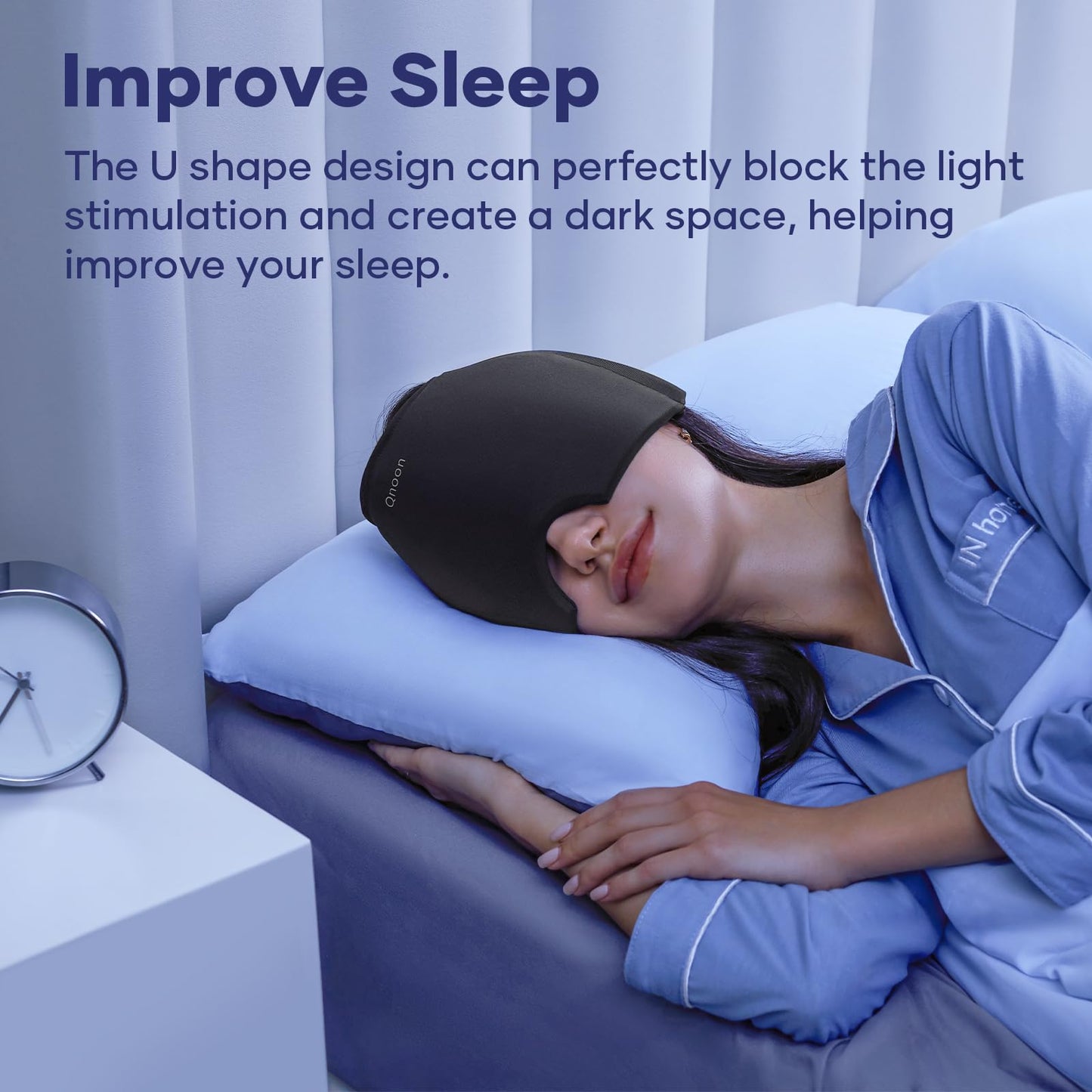 Migraine Relief Cap, Headache Relieve Cap Mask Products, Cooling Odorless Gel Ice Head Wrap for Tension, Stress,Hangover & Puffy Eyes