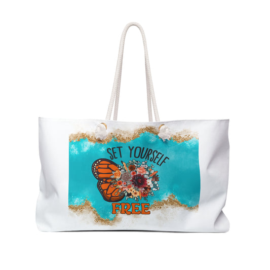 Bohemian Weekender Bag - Set Yourself Free with Butterfly Design
