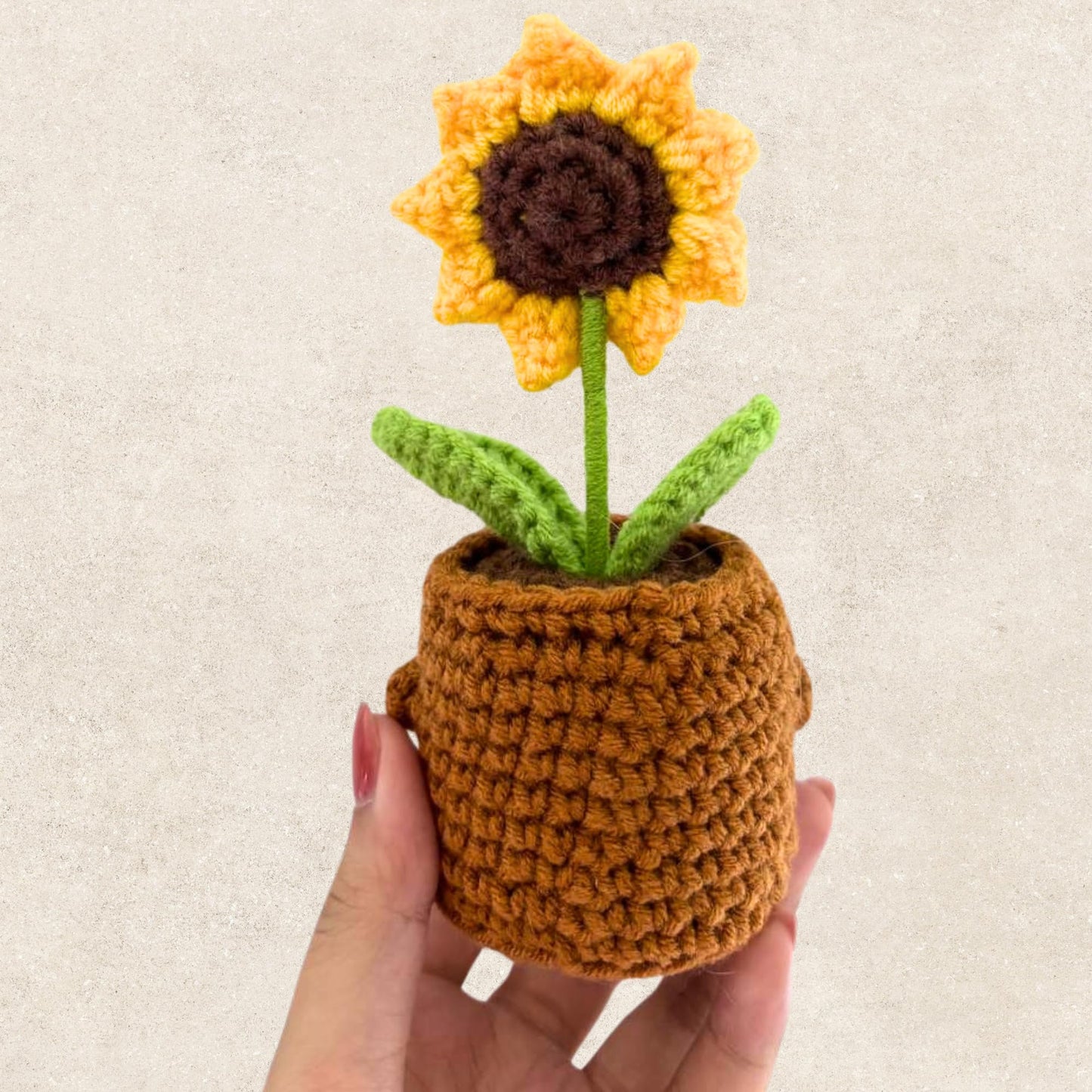 Gossby Positive Sunflower Doll Crochet with Card - This is A Little Reminder - Appreciation Gift for Coworker, Best Friend, Teacher, Sister, Mom - Christmas, Birthday, Thank You Gift for Women, Men