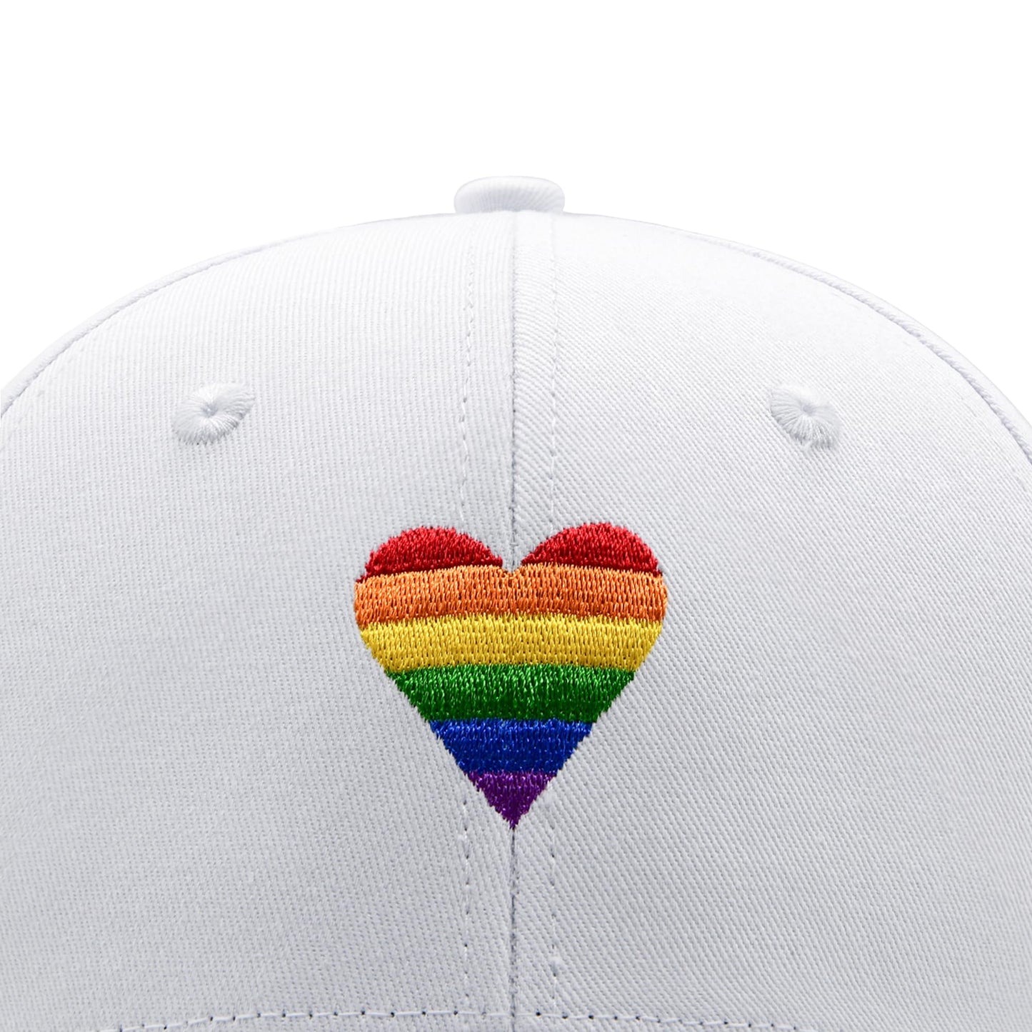 LGBT Pride Baseball Hat, Embroidered Rainbow Heart Hat, Adjustable Gay Lesbian Love Cap for Men Women