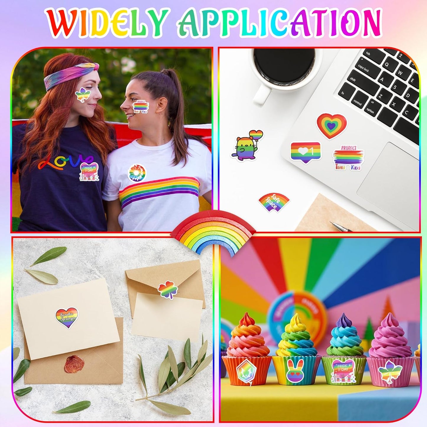 Pride Month Gift Set - Gay Pride Stuff LGBTQ Accessories for Lesbian Gay Bisexual Transgender Queer Friend on Birthday Christmas Anniversary Pride Month, Novelty Socks Stickers Tumbler Pride Gifts