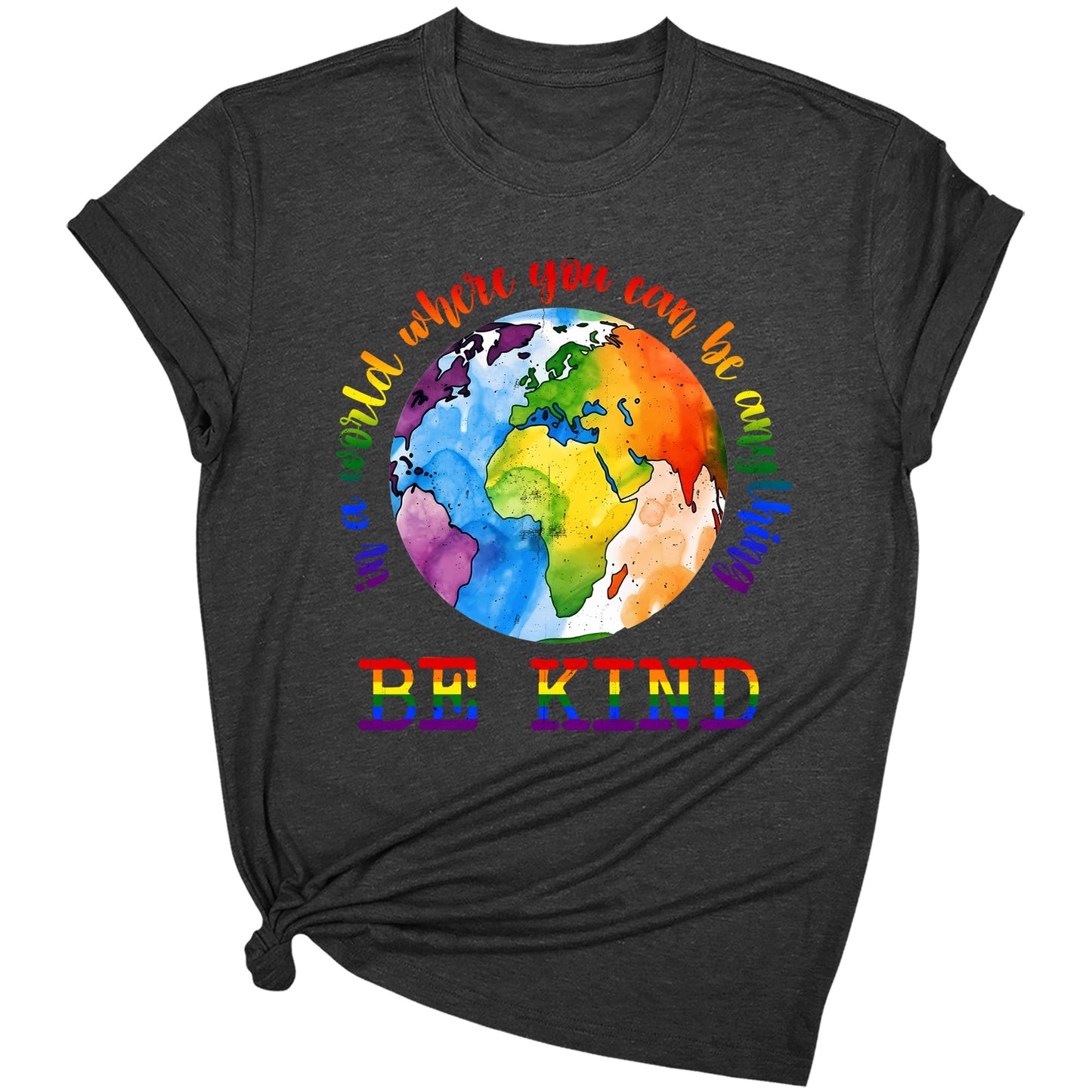 Pride Shirts for Women:Rainbow Heart LGBTQ Support Crew Neck Short Sleeve Pride Ally Higher Quality T-Shirt