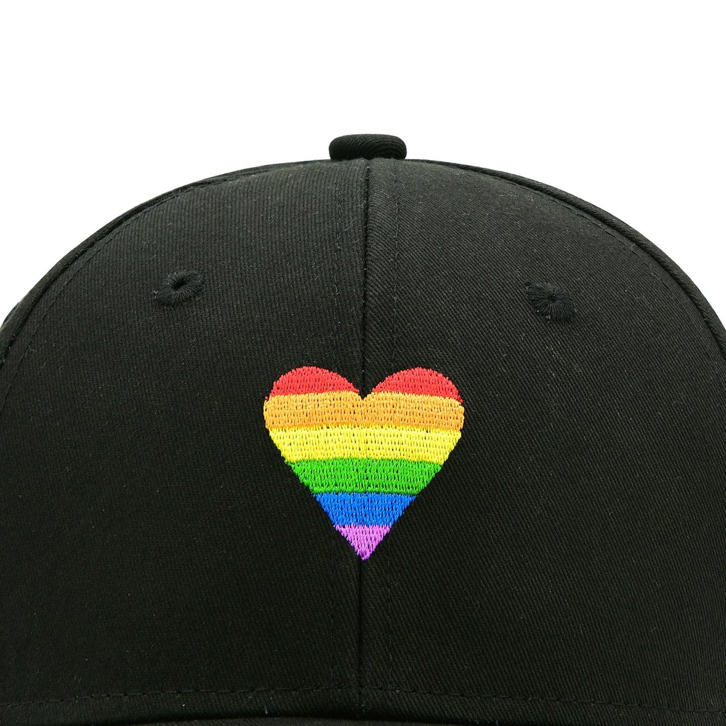 LGBT Pride Baseball Hat, Embroidered Rainbow Heart Hat, Adjustable Gay Lesbian Love Cap for Men Women